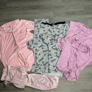 Juice couture bundle, set of 2 M pj sets, wide leg, 1 L pj juice top, 1 M sweats